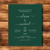 Budget Emerald Green Wedding Modern Typografie