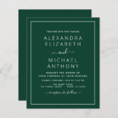 Budget Emerald Green Wedding Modern Typografie (Voorkant / Achterkant)