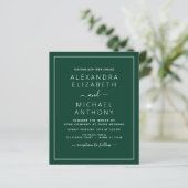 Budget Emerald Green Wedding Modern Typografie (Staand voorkant)