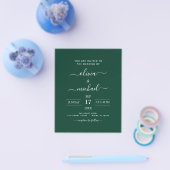 Budget Emerald Green Wedding Modern Typografie Flyer (Enkel)