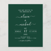 Budget Emerald Green Wedding Modern Typografie Flyer (Voorkant)