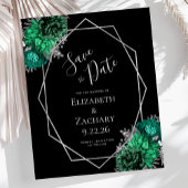 Budget Emerald Green Zilver Bloemen Zwart Trouwen