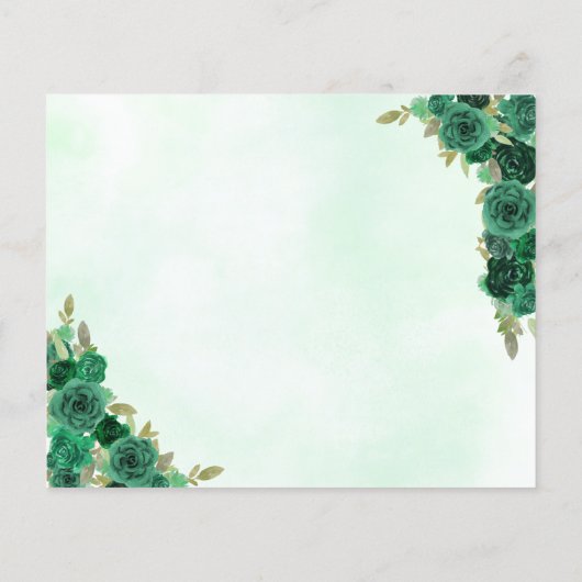 Budget Emerald Groen Goud Bloemen Prinses RSVP (Achterkant)