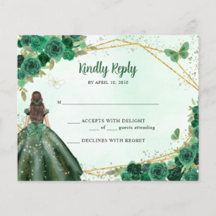 Budget Emerald Groen Goud Bloemen Prinses RSVP