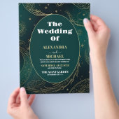 Budget Emerald Groen Goud Hemelse Bruiloft Flyer (Hand)