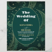 Budget Emerald Groen Goud Hemelse Bruiloft Flyer (Voorkant)
