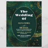 Budget Emerald Groen Goud Hemelse Bruiloft Flyer (Voorkant)