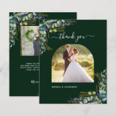 Budget emerald groene foto bruiloft bedankt (Voorkant / Achterkant)