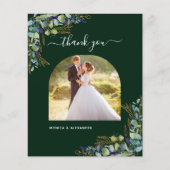 Budget emerald groene foto bruiloft bedankt (Voorkant)