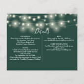 Budget Emerald Lights Foto Bruiloft Details Uitnod (Achterkant)