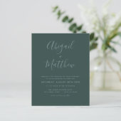 Budget Emerald Modern Photo Wedding Invitation (Staand voorkant)