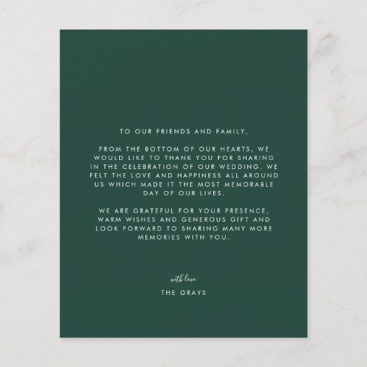 BUDGET Emerald Weduwfoto Hartelijk dank Flyer (Achterkant)