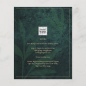 BUDGET EmeraldGreen Gold Gypsophila Wedding INVITE Flyer (Achterkant)