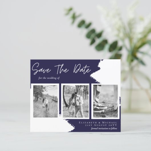 BUDGET Engagement Foto OPSLAG datum Navy Blauw (Staand voorkant)