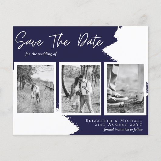 BUDGET Engagement Foto OPSLAG datum Navy Blauw (Voorkant)