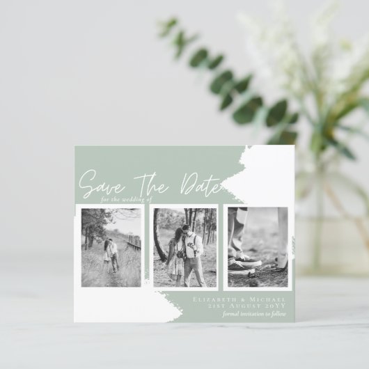 BUDGET Engagement Foto SAVE the DATE Salie Groen (Staand voorkant)