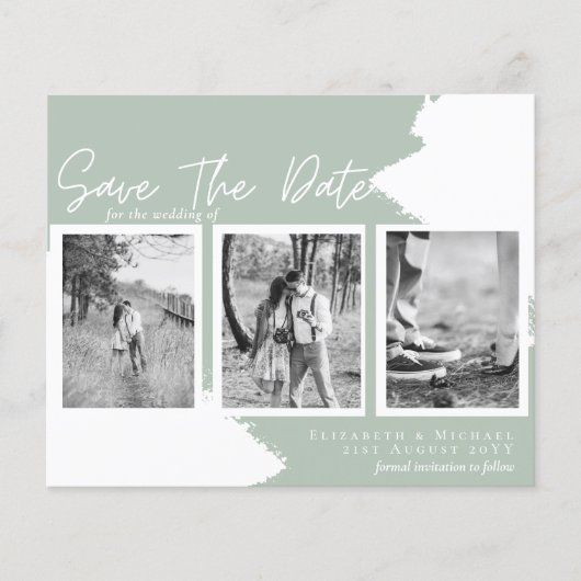 BUDGET Engagement Foto SAVE the DATE Salie Groen (Voorkant)