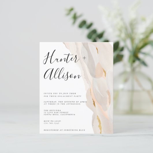 Budget Engagement Party Invitation Flyer (Staand voorkant)