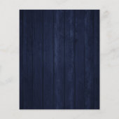 Budget Engagement Party Navy Rustic Wood Invite Flyer (Achterkant)