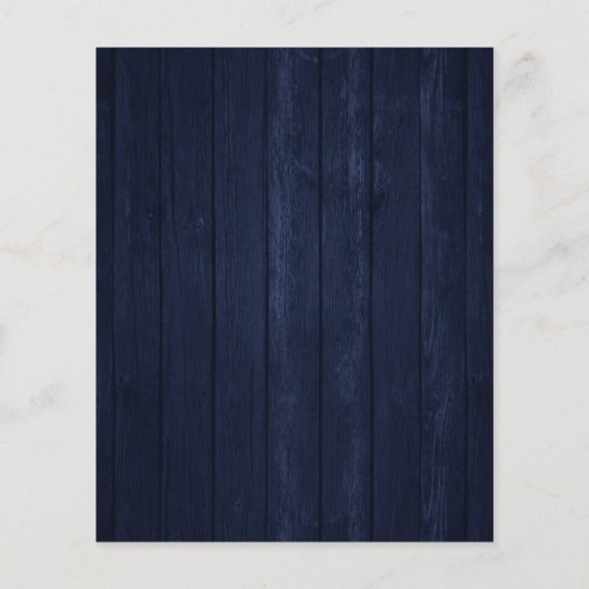 Budget Engagement Party Navy Rustic Wood Invite Flyer (Achterkant)