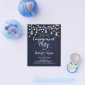 Budget Engagement Party Navy Rustic Wood Invite Flyer (Enkel)