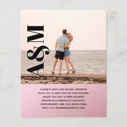 BUDGET Engagement Party - Uitnodigingfoto - BOLD T (Voorkant)