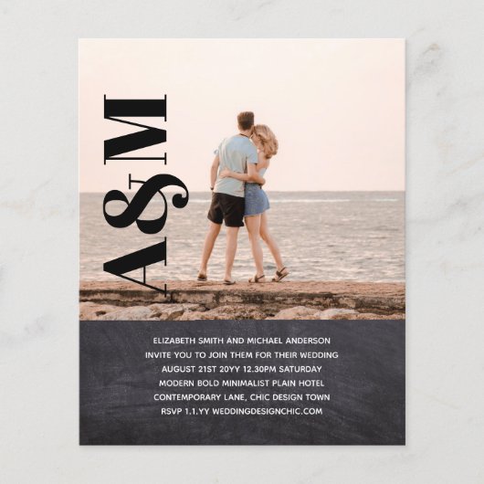 BUDGET Engagement Party - Uitnodigingfoto - BOLD T Flyer (Voorkant)