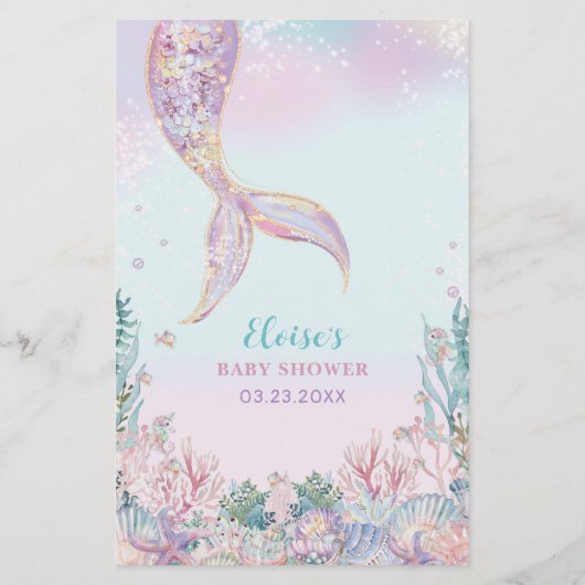 Budget etherische zeemeermin onder het Zee Menu Sh (Achterkant)