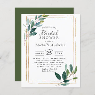 Budget Eucaliptus Gold Bridal Shower