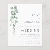Budget Eucalyptus 3 Foto's QR Code Wedding Uitnodi (Voorkant)