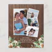 BUDGET Eucalyptus 4 Foto Verloving Uitnodiging (Achterkant)