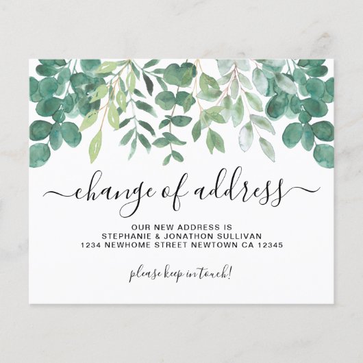 Budget Eucalyptus Aankondiging van adreswijziging (Voorkant)