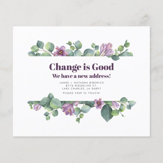 Budget Eucalyptus Adres Wijziging Aankondiging (Voorkant)