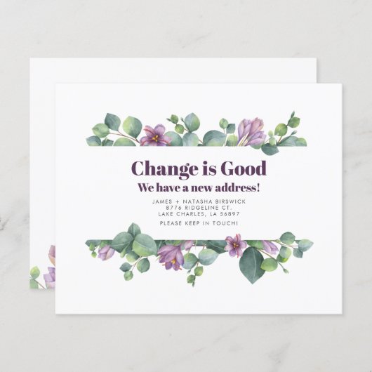 Budget Eucalyptus-adreswijzigingsaankondiging (Voorkant / Achterkant)