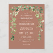 Budget Eucalyptus Arch Terracotta Wedding Invite (Voorkant)
