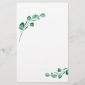 Budget Eucalyptus Baby Brunch Groene Uitnodiging (Achterkant)