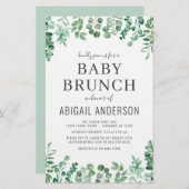 Budget Eucalyptus Baby Brunch Shower Invitation (Voorkant / Achterkant)