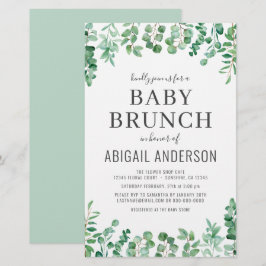 Budget Eucalyptus Baby Brunch Shower Invitation