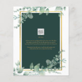 BUDGET Eucalyptus BABY SHOWER GOLD QR CODE INVITE Flyer (Achterkant)