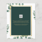 BUDGET Eucalyptus BABY SHOWER GOLD QR CODE INVITE Flyer (Achterkant)