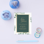 BUDGET Eucalyptus BABY SHOWER GOLD QR CODE INVITE Flyer (Enkel)