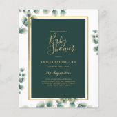 BUDGET Eucalyptus BABY SHOWER GOLD QR CODE INVITE Flyer (Voorkant)