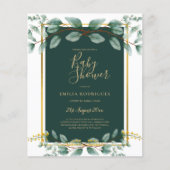 BUDGET Eucalyptus BABY SHOWER GOLD QR CODE INVITE Flyer (Voorkant)