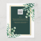 BUDGET Eucalyptus BABY SHOWER GOLD QR CODE INVITE Flyer (Achterkant)