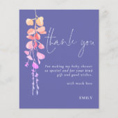 Budget Eucalyptus Baby shower Lila Foto Bedankt (Voorkant)