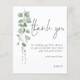 Budget Eucalyptus Baby shower Party Foto Bedankt