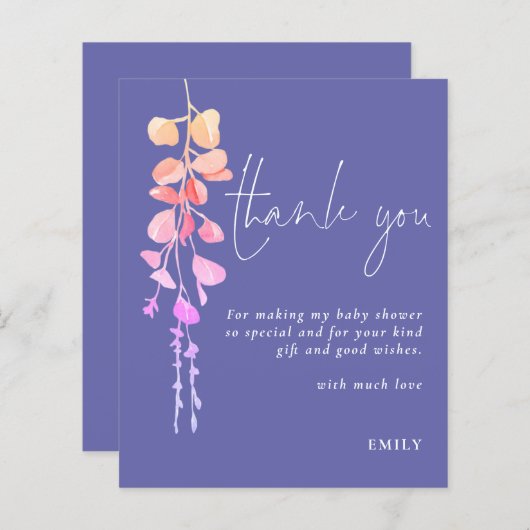 Budget Eucalyptus Baby shower Periwinkle Dank u (Voorkant / Achterkant)