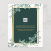 BUDGET Eucalyptus BABYSHOWER GOUD QR CODE UITNODIG Flyer (Achterkant)