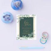 BUDGET Eucalyptus BABYSHOWER GOUD QR CODE UITNODIG Flyer (Enkel)