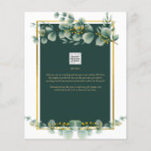 BUDGET Eucalyptus BABYSHOWER GOUD QR CODE UITNODIG Flyer (Achterkant)